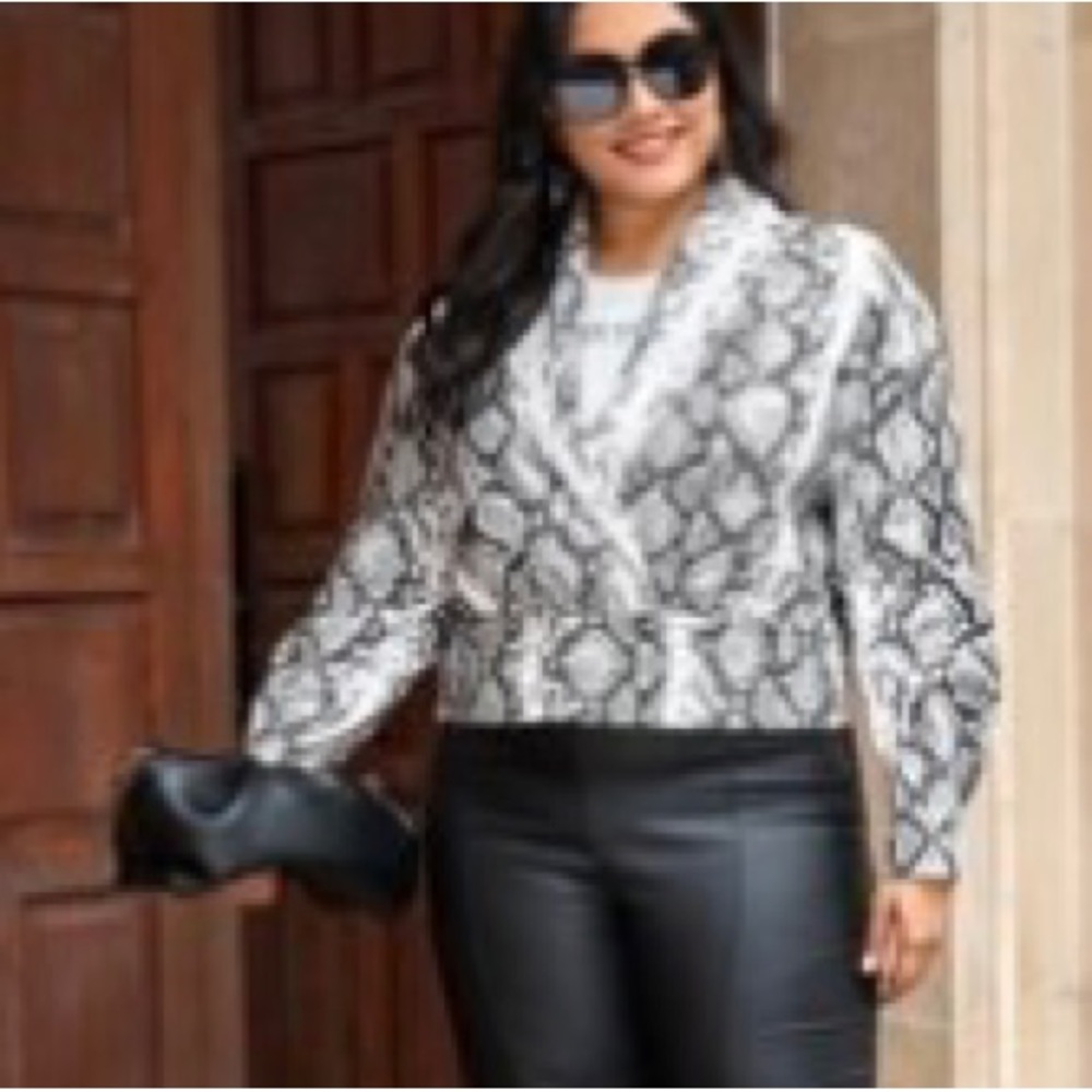 Shein snake print vinyl jacket
